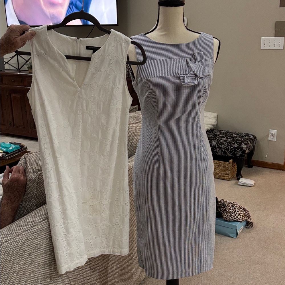 2 Banana Republic White Midi Dress AND Calvin Klein sheath